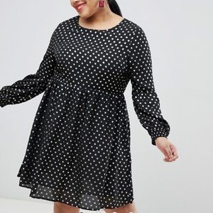 ASOS gold spot smock dress Glamorous Curve